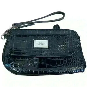 LIZ CLAIBORNE Polyvinyl Black Wristlet/ Wallet​